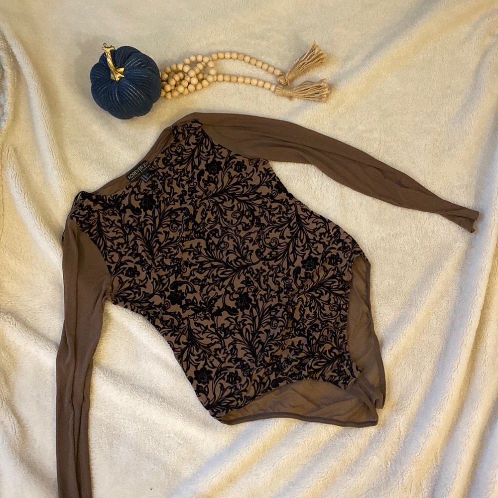 Forever 21+ Burnt Velvet Bodysuit